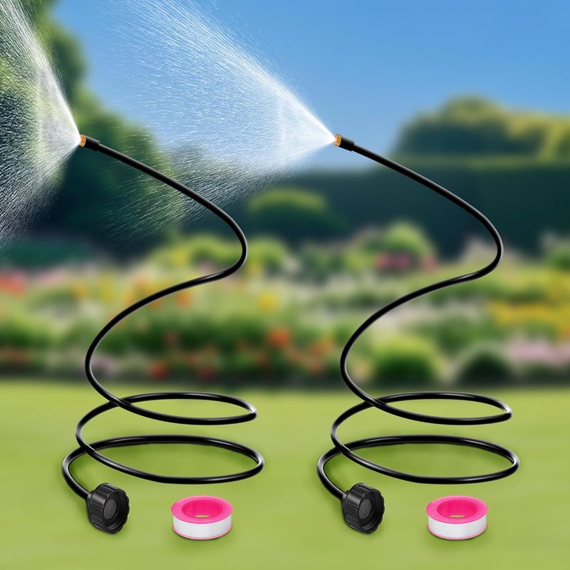 ElectricWise 2 Pack Misters for Outside Patio, 60 Inch Flexible Hose Mister Cooling Stand Portable Water Misting for Cooling Outdoor, Mist System for Garden, Backyard, Bird Bath, Chicken Coop Water Mist Playing - Image 1